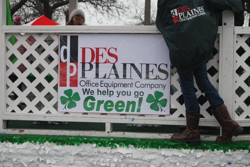 A sign for Des Plaines Office Equipment.