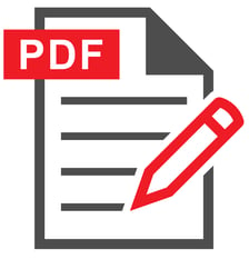 A document with PDF in the top corner and a red pen on it.