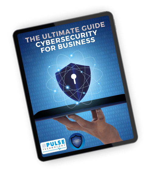 A preview of the Ultimate Guide to Cybersecurity for Business on a tablet